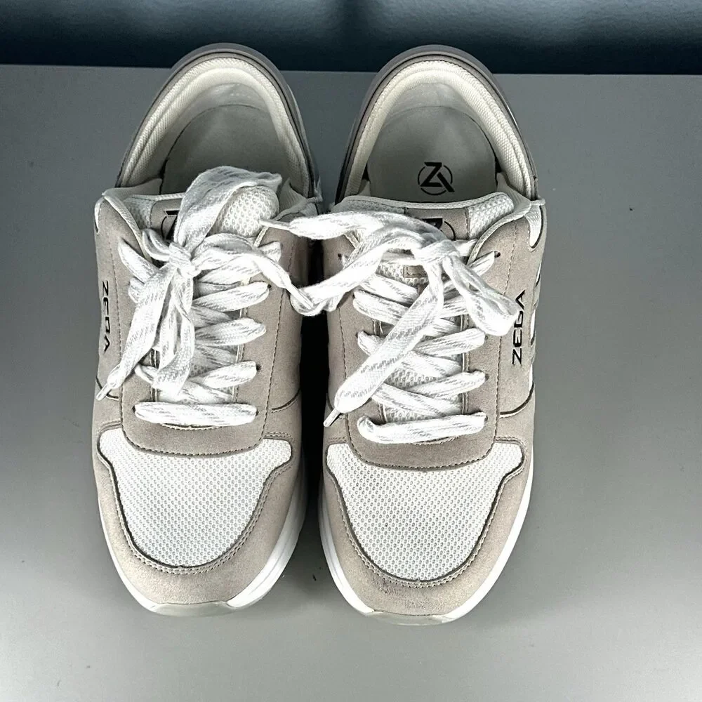 Zeba Shoes Women's Size  9.5 White Sand Hands Free Lace Up Sneakers - Picture 4 of 16
